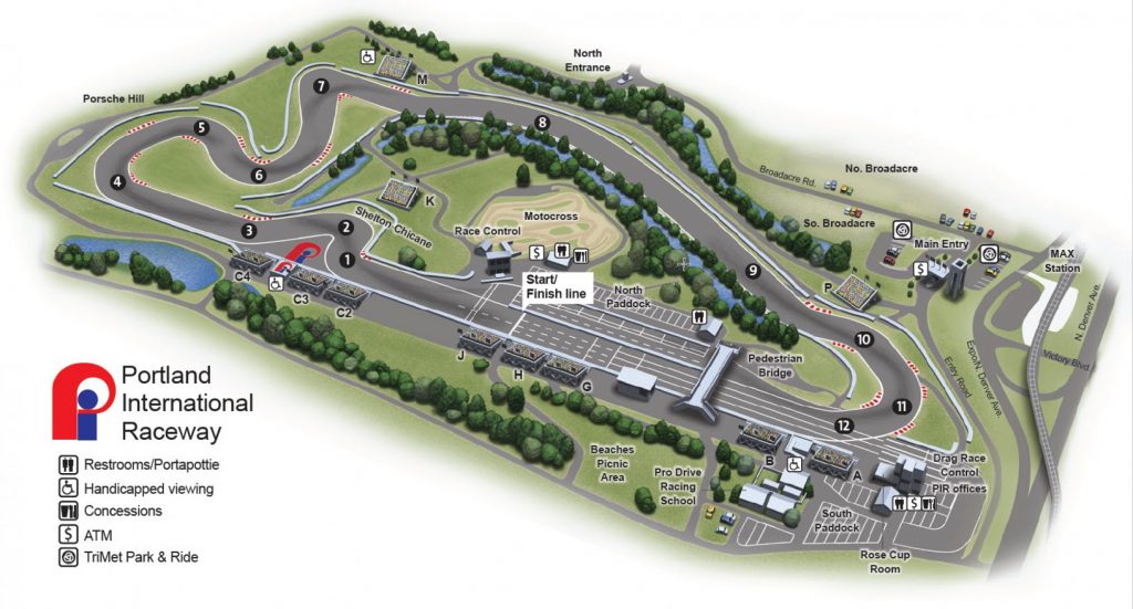 Portland International Raceway Map MOTOSPORTS TRAVEL